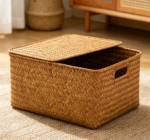 Small round seaweed basket, stackable fruit and vegetable rack for the kitchen