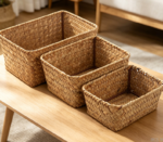 Small willow open basket, bathroom storage set (3 pieces)