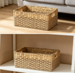 Large natural seaweed and willow basket, living room blanket basket